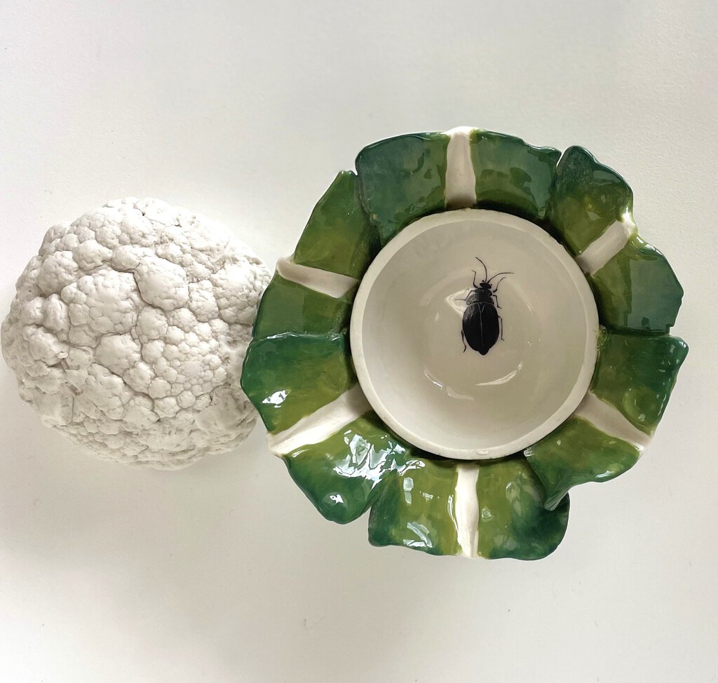 DIDIER GARDILLOU PORCELAIN CAULIFLOWER FORM BOX