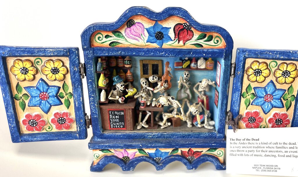SIGNED NICARIO JIMENEZ DAY OF THE DEAD SHADOW BOX