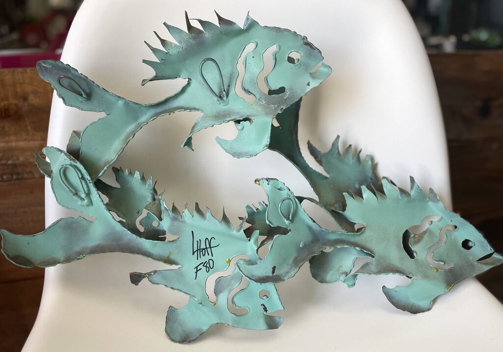 RARE LARRY HOFF COPPER METAL FISH WALL ART