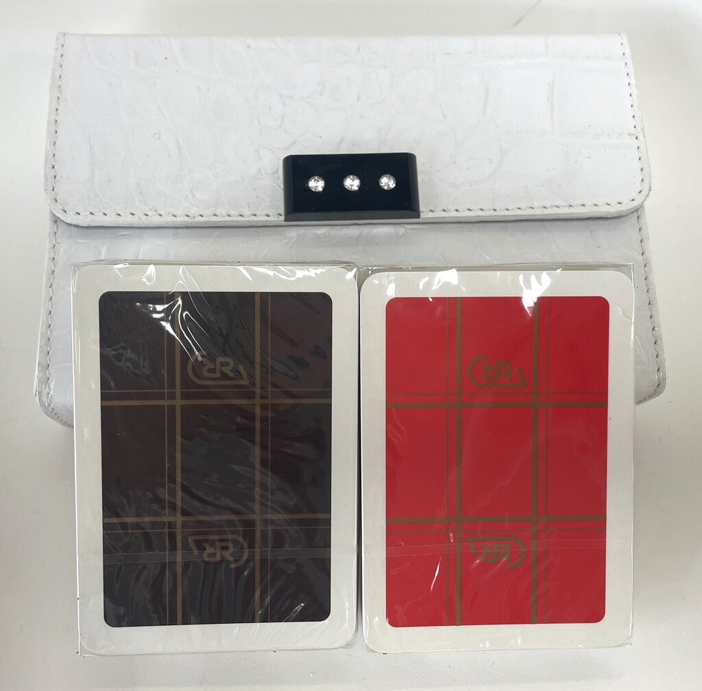 RENZO ROMAGNOLI PLAYING CARDS IN LEATHER BOX
