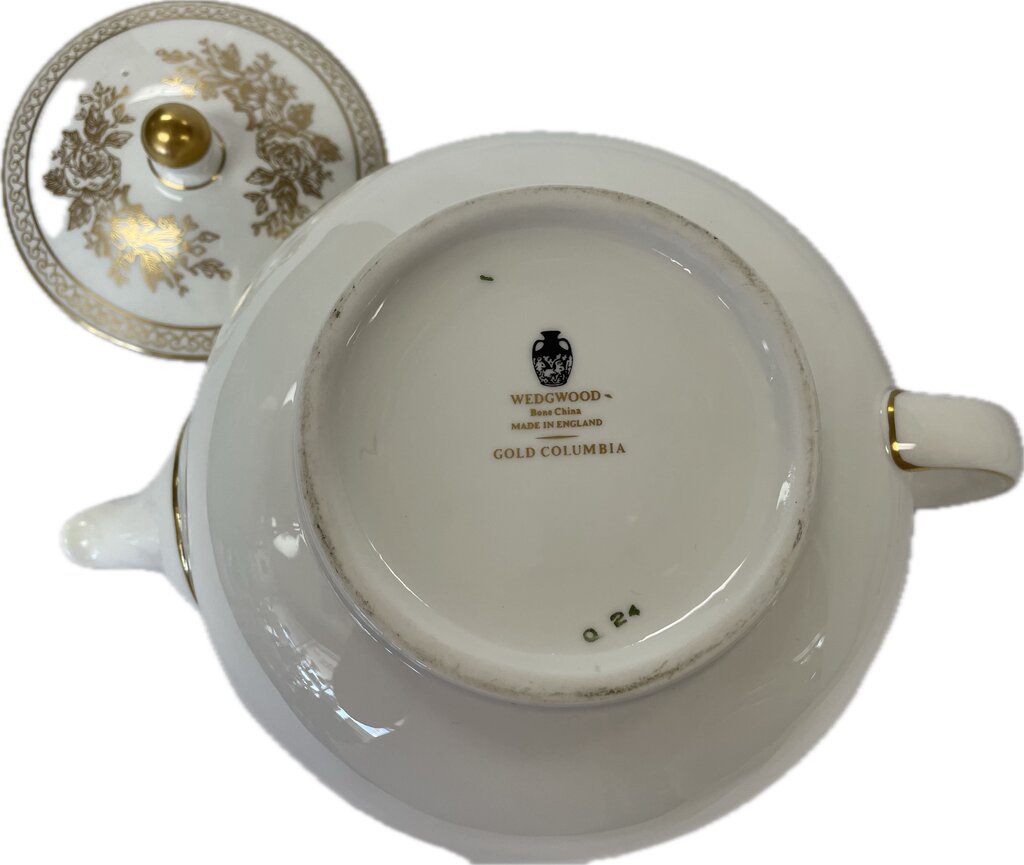 WEDGEWOOD GOLD COLUMBIA 3 PC TEA SET