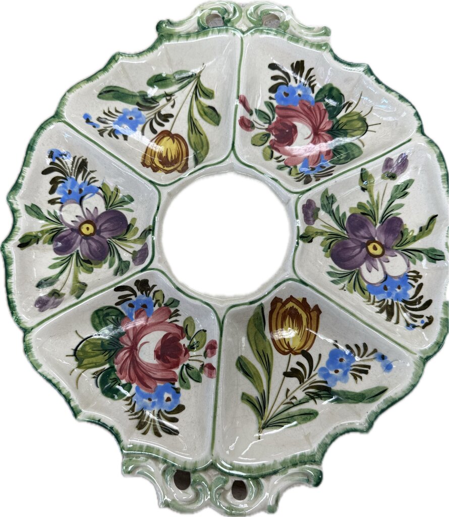 VINTAGE ITALIAN FLORAL DIVIDED SERVER