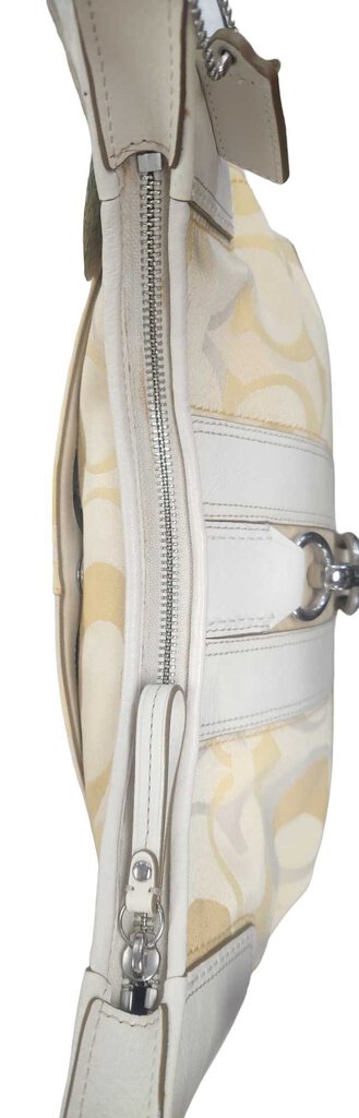 AUTHENTIC COACH HOBO SHOULDER BAG PURSE YELLOW WHITE F13336 SPRING SUMMER