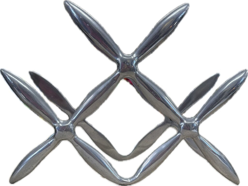 VINTAGE MCM PROPELLER STYLE TABLETOP BOTTLE RACK