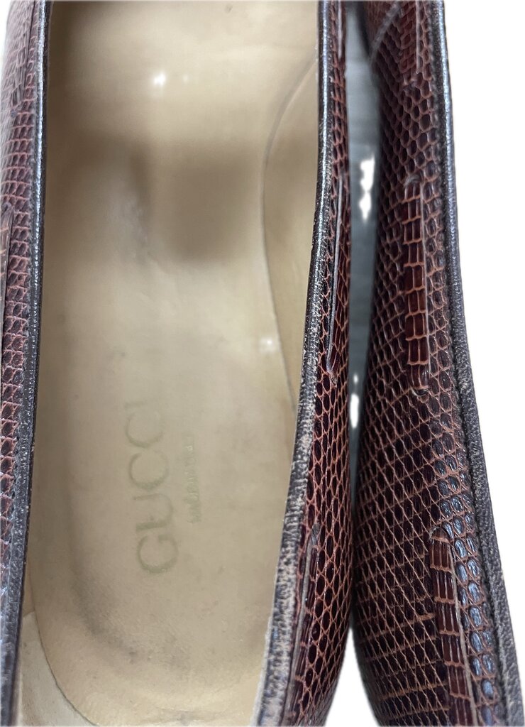 VINTAGE GUCCI LIZARD SKIN LOAFERS