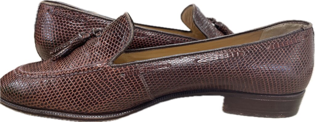 VINTAGE GUCCI LIZARD SKIN LOAFERS