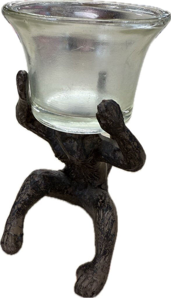 VINTAGE BRASS MONKEY CANDLE HOLDERS SET OF 3