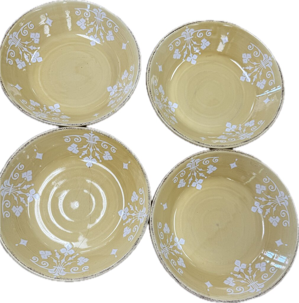 RARE CERAMICHE UMBRE BY TIRIDUZZI YELLOW CERAMIC DISHES SET OF 12