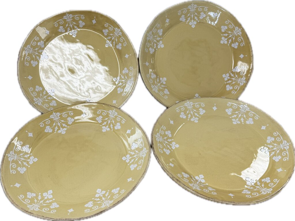 RARE CERAMICHE UMBRE BY TIRIDUZZI YELLOW CERAMIC DISHES SET OF 12