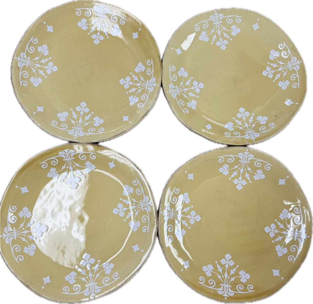 RARE CERAMICHE UMBRE BY TIRIDUZZI YELLOW CERAMIC DISHES SET OF 12