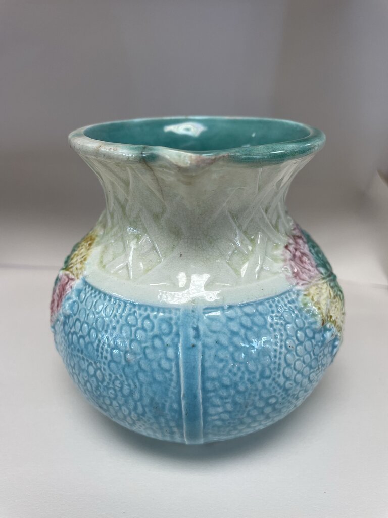 VINTAGE MAJOLICA POTTERY MINI PITCHER