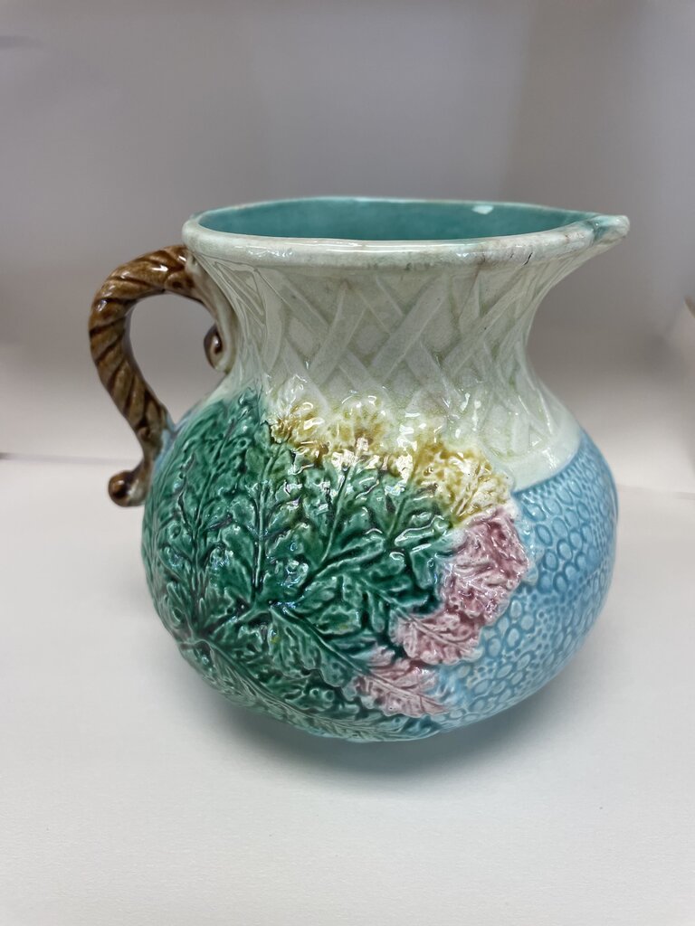 VINTAGE MAJOLICA POTTERY MINI PITCHER