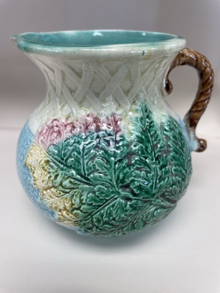 VINTAGE MAJOLICA POTTERY MINI PITCHER