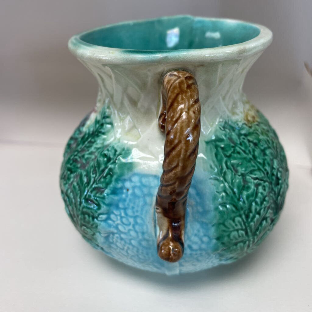 VINTAGE MAJOLICA POTTERY MINI PITCHER