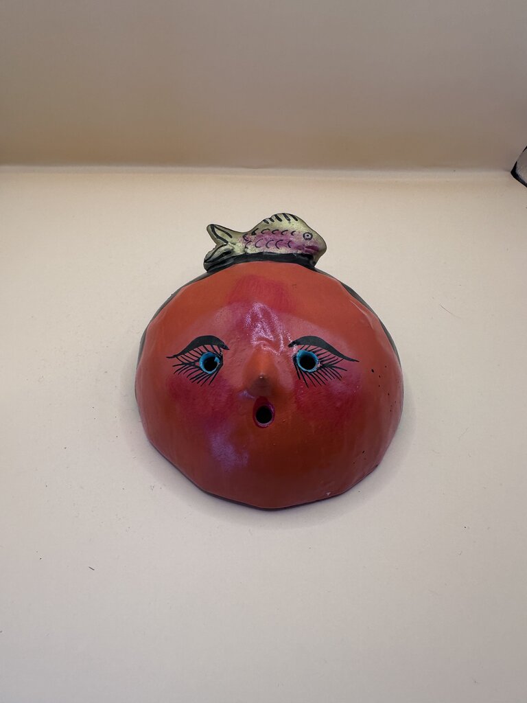 MEXICO FOLK ART COCONUT HAND PAINTED FACE