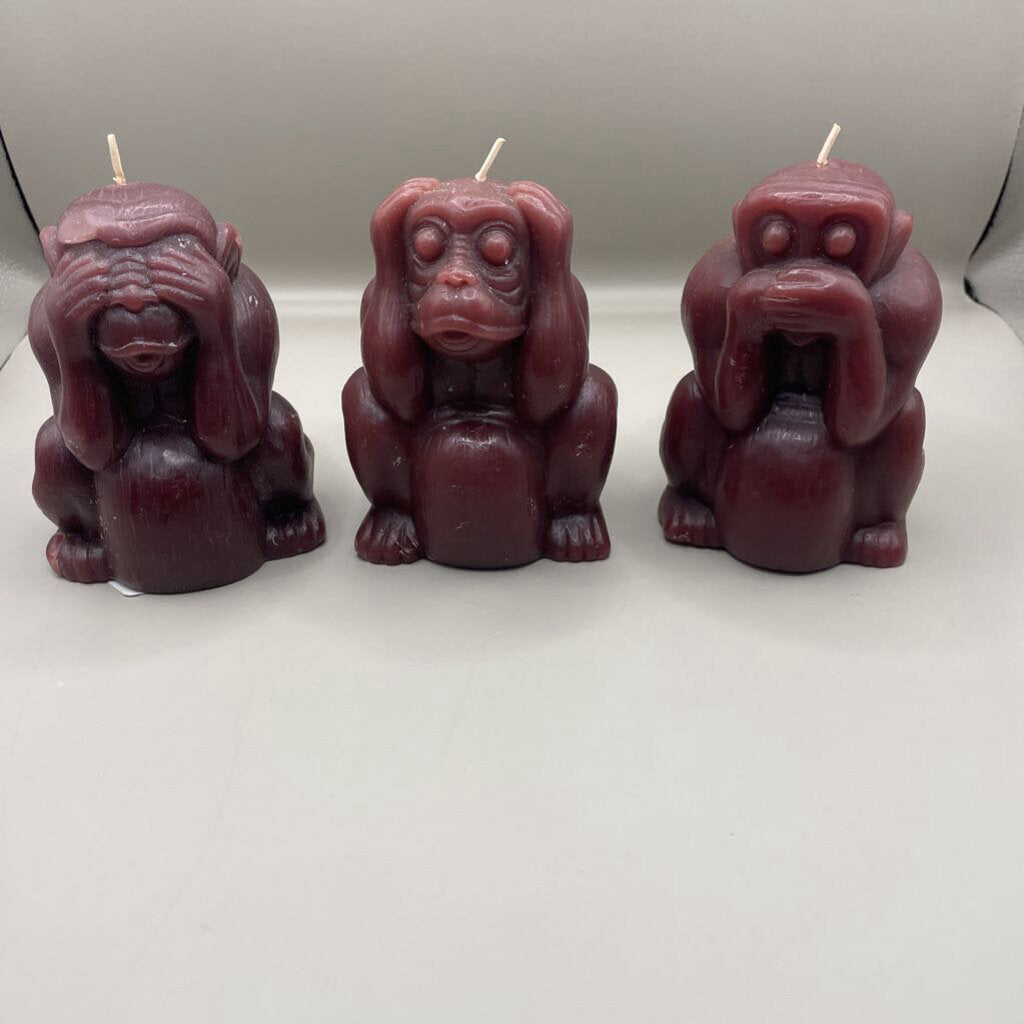 VINTAGE 3 MONKEY CANDLES