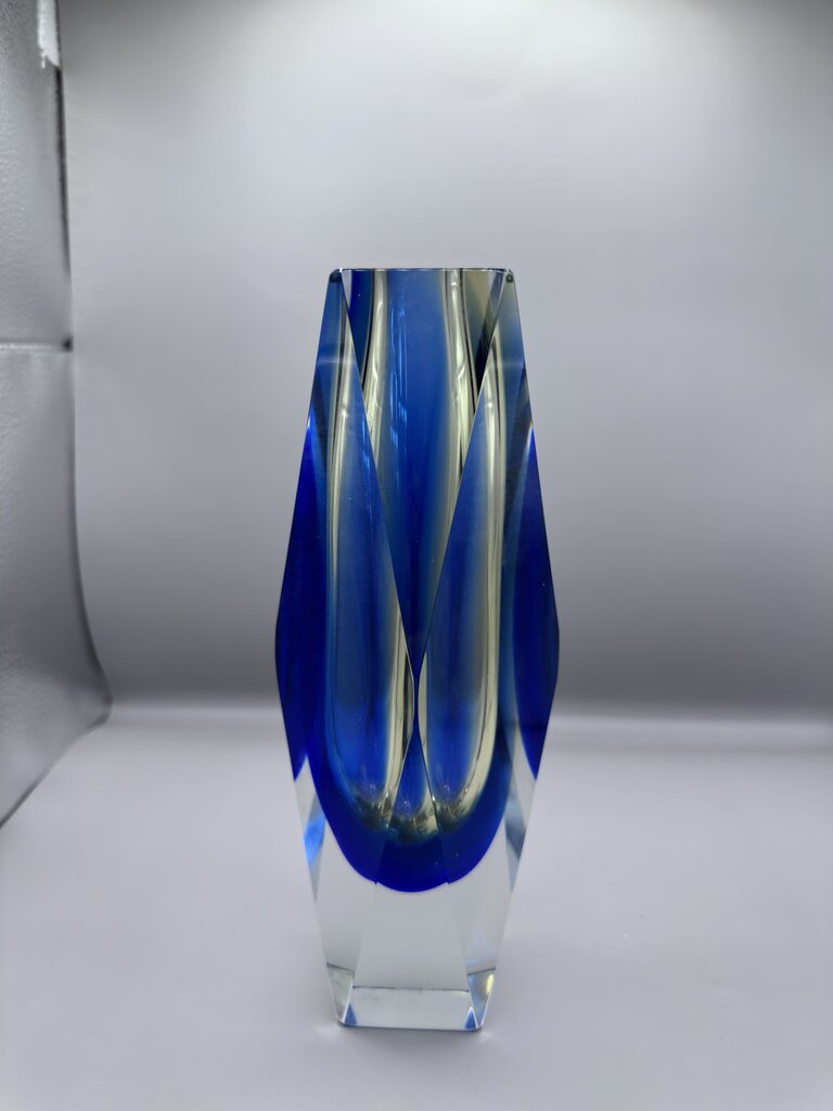 MURANO GLASS FACETED VASE