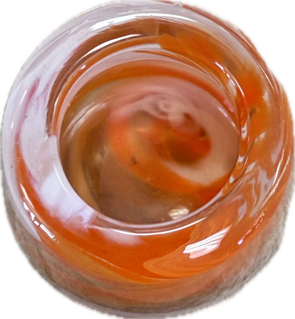 ORANGE AND WHITE SWIRL VASE