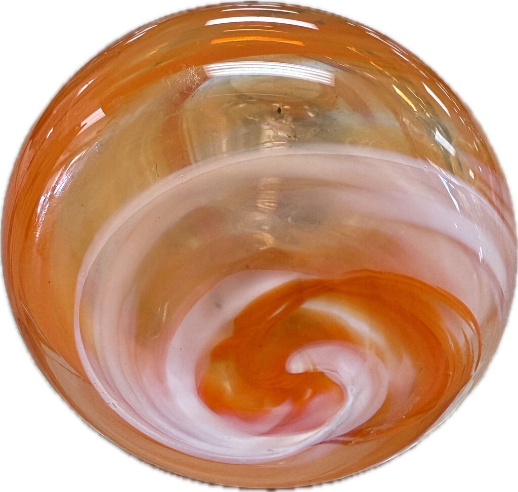 ORANGE AND WHITE SWIRL VASE