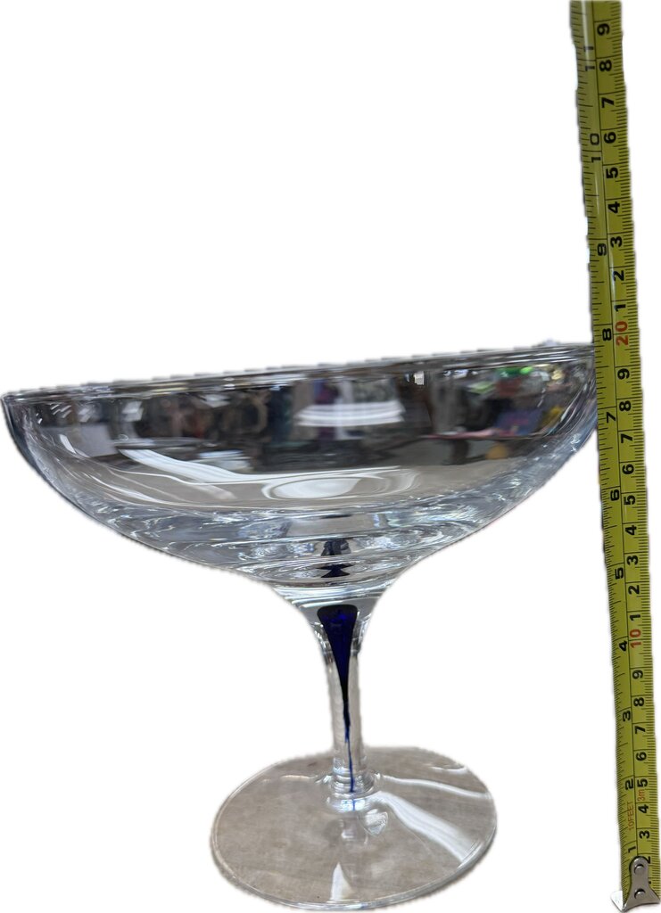 VINTAGE ORREFORS INTERMEZZO BLUE DROP CRYSTAL COMPOTE BOWL