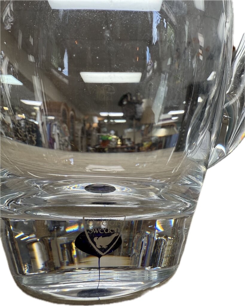 ORREFORS INTERMEZZO BLUE FILAMENT PITCHER