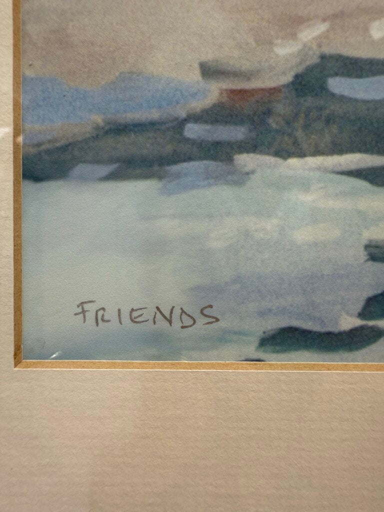 SIGNED JOSEPH LAPIERRE BEACH FRIENDS ART