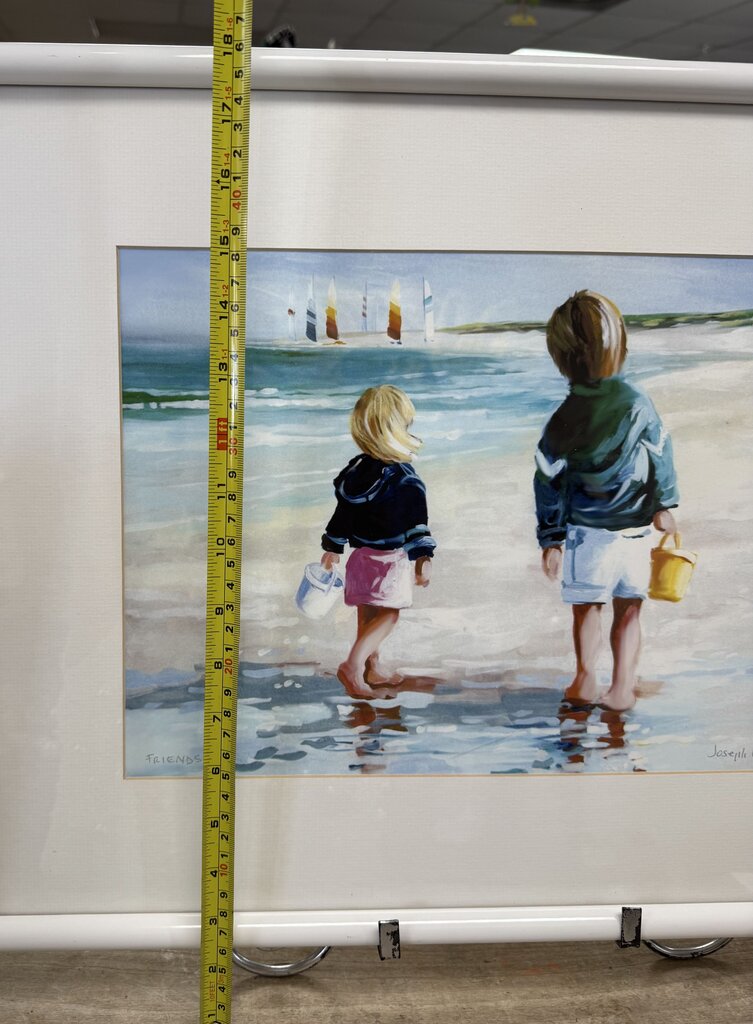 SIGNED JOSEPH LAPIERRE BEACH FRIENDS ART