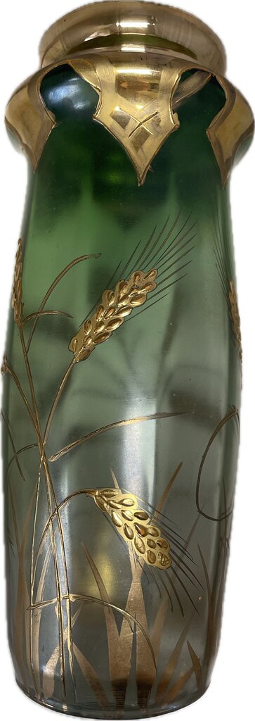 MOSER HANDPAINTED WHEAT VASE