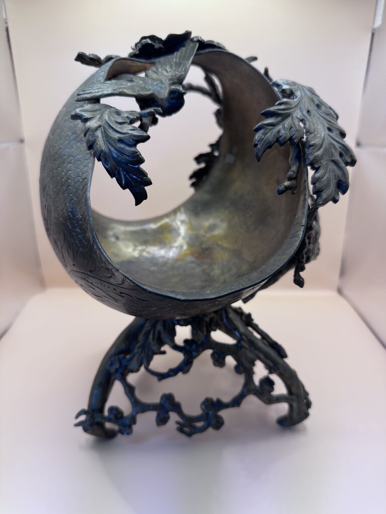 ART NOUVEAU BRONZE/BRASS BASKET DECOR