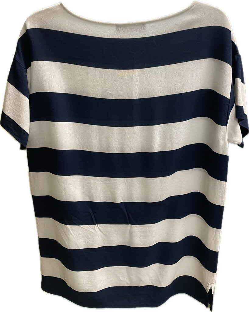 DOLCE AND GABBANA NAVY AND WHITE STRIPED TOP