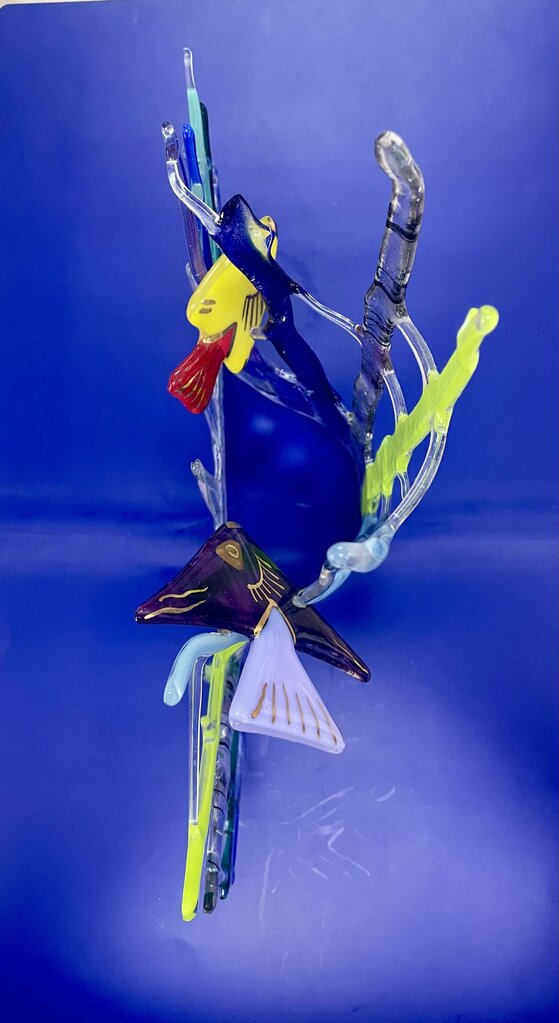 FISH GLASS ART SIGNED CATLOW