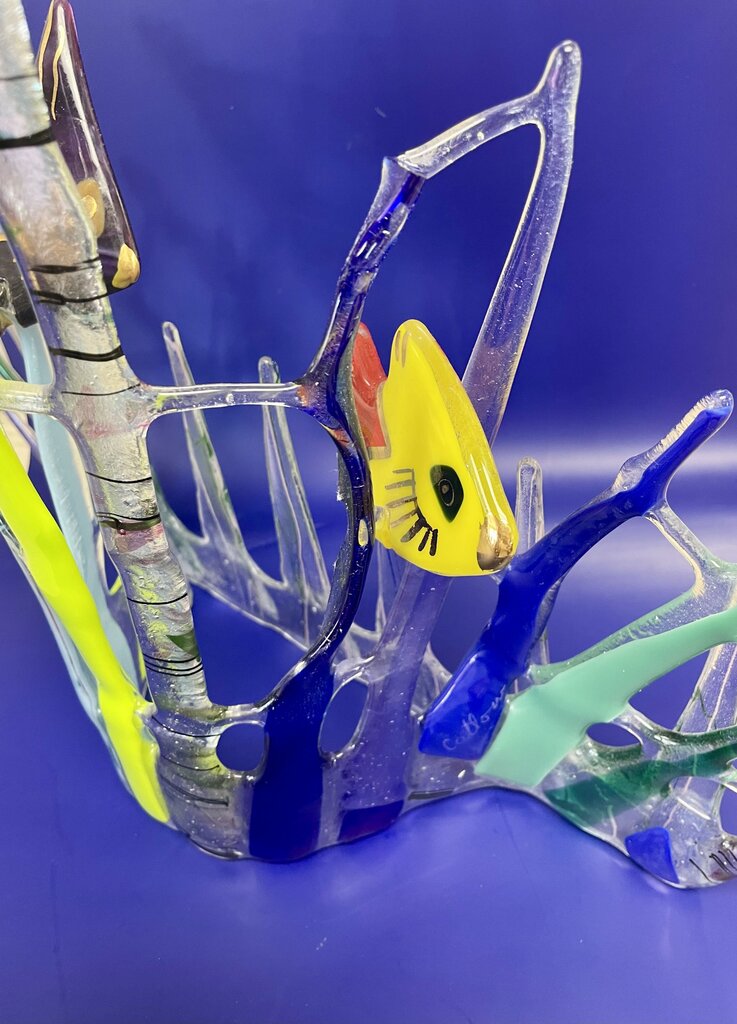 FISH GLASS ART SIGNED CATLOW