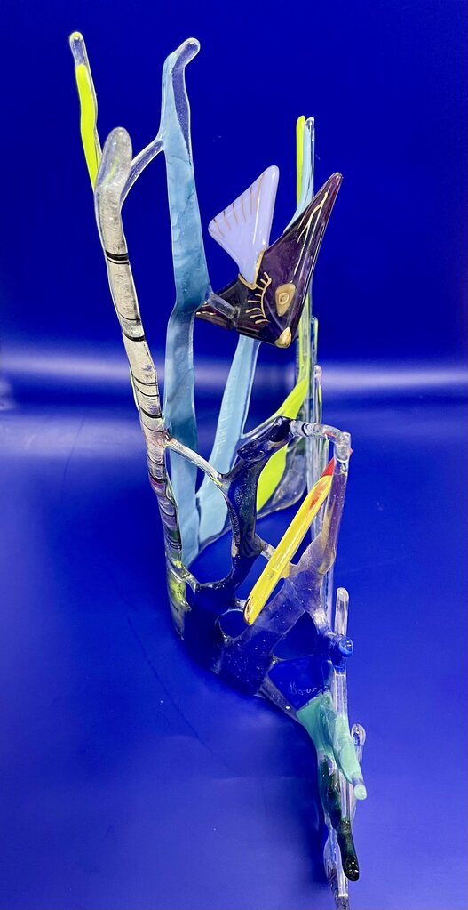 FISH GLASS ART SIGNED CATLOW