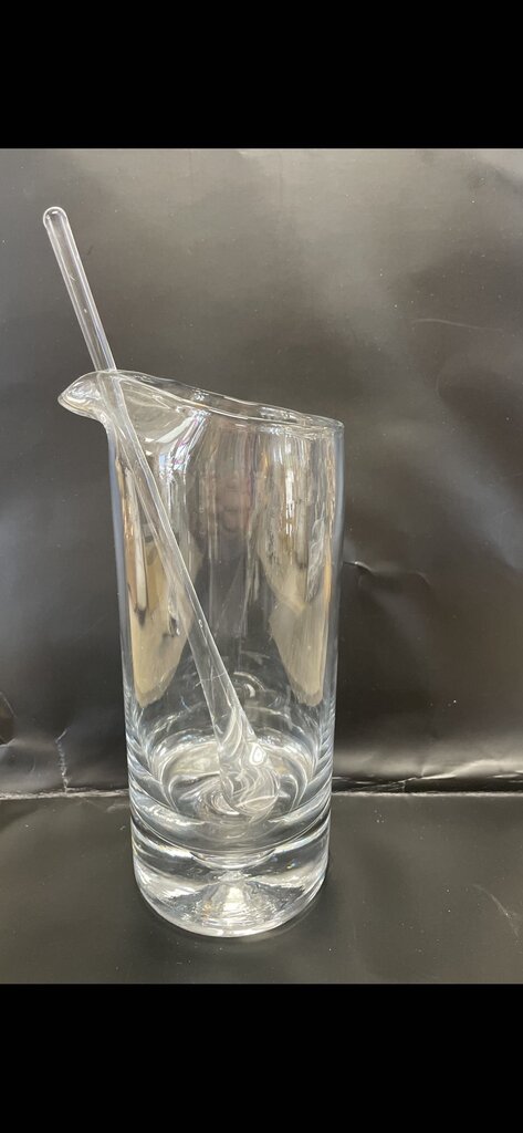 VINTAGE COCKTAIL PITCHER WITH GLASS STIRRER