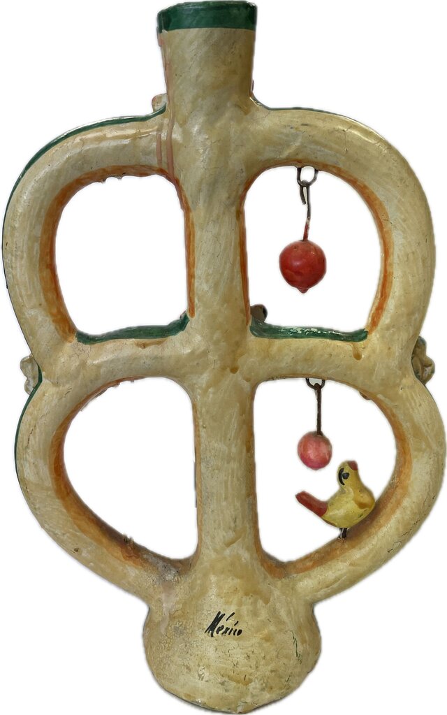VINTAGE MEXICO POTTERY CANDLE HOLDER