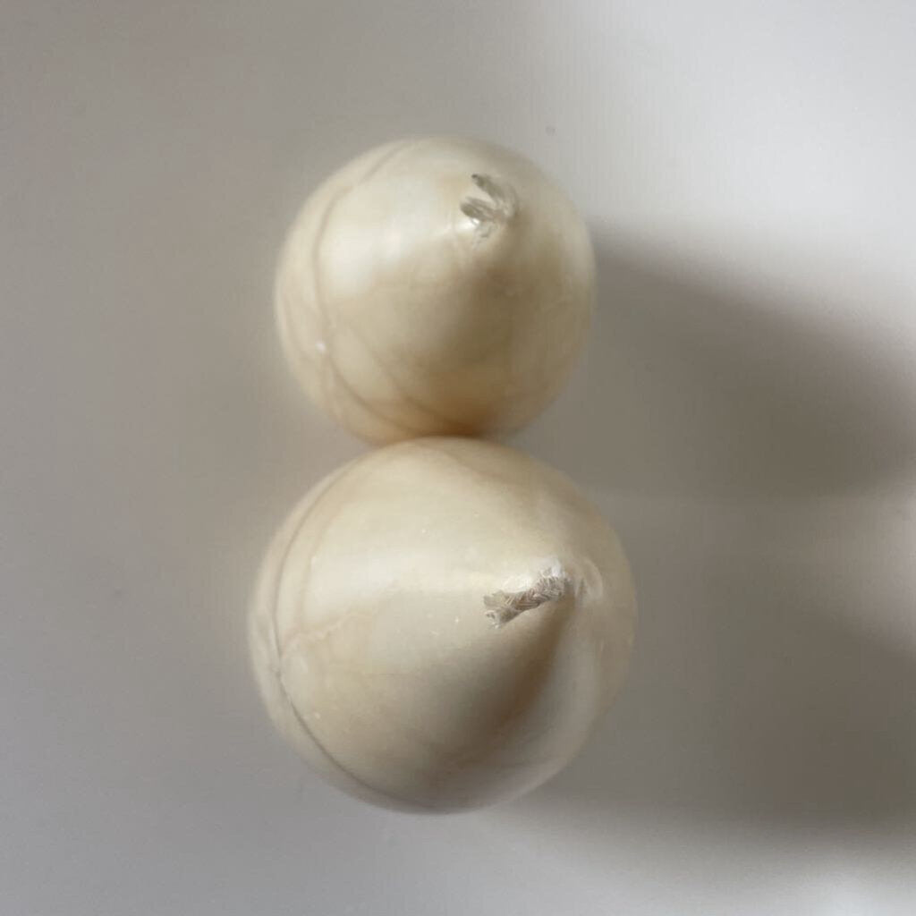 MARBLE LIKE CANDLE SET OF 2