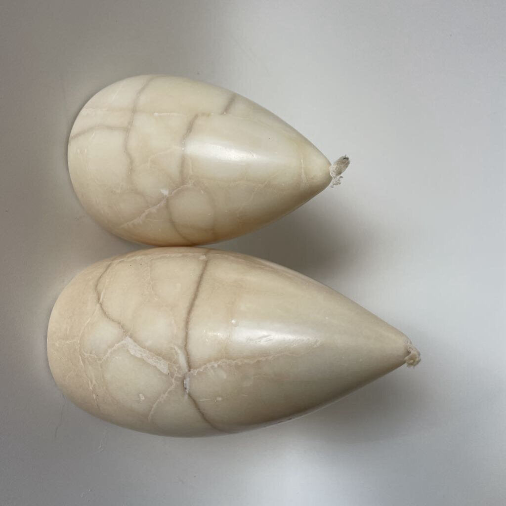 MARBLE LIKE CANDLE SET OF 2