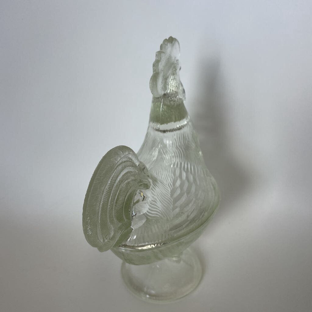 VINTAGE ROOSTER LIDDED CANDY DISH