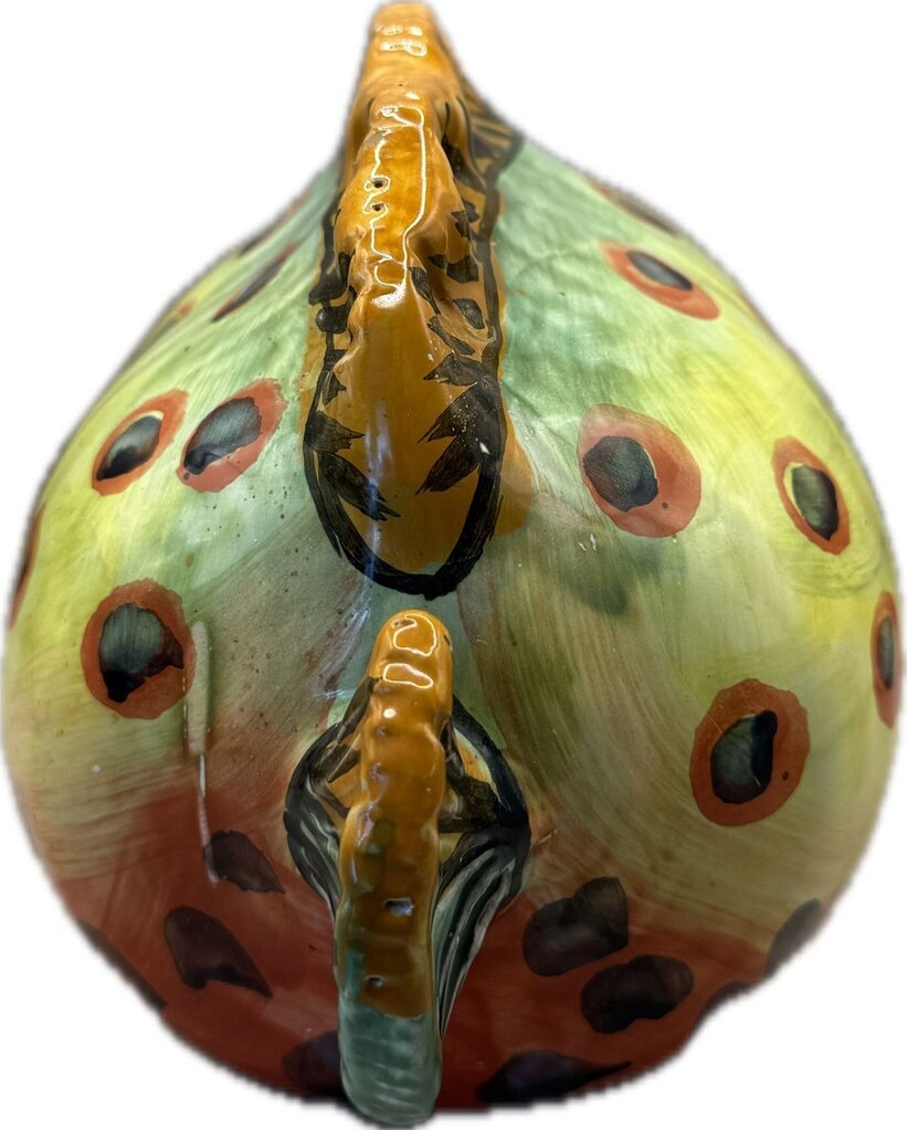 COLORFUL TERRA COTTA BLOWFISH POTTERY DECOR