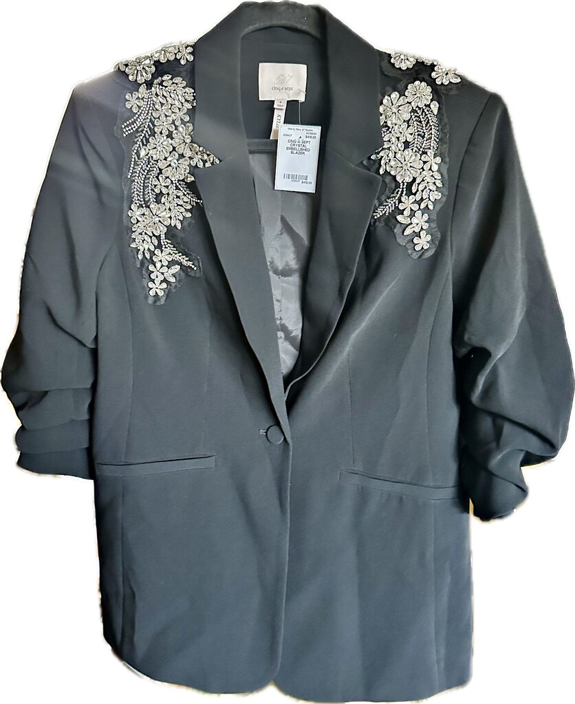 CINQ A SEPT CRYSTAL EMBELLISHED BLAZER SIZE 4