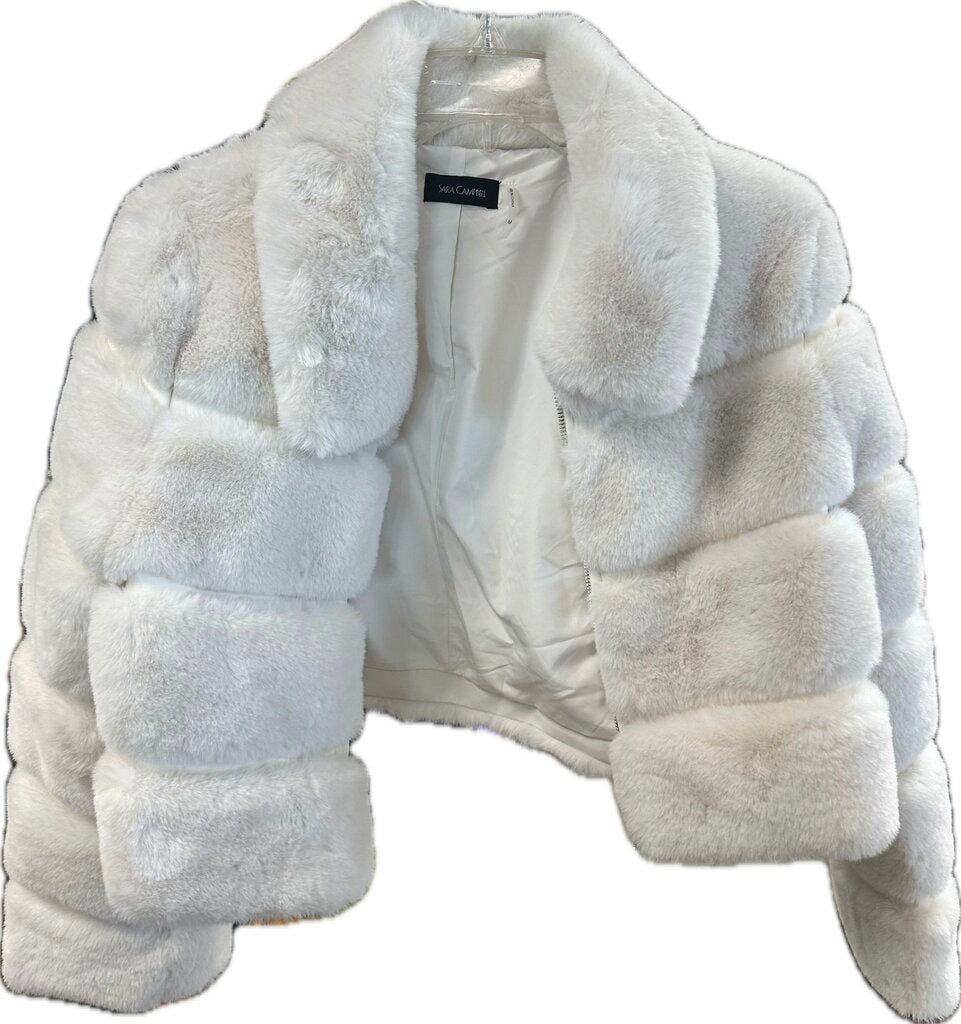 SARA CAMPBELL FAUX FUR COAT SIZE M