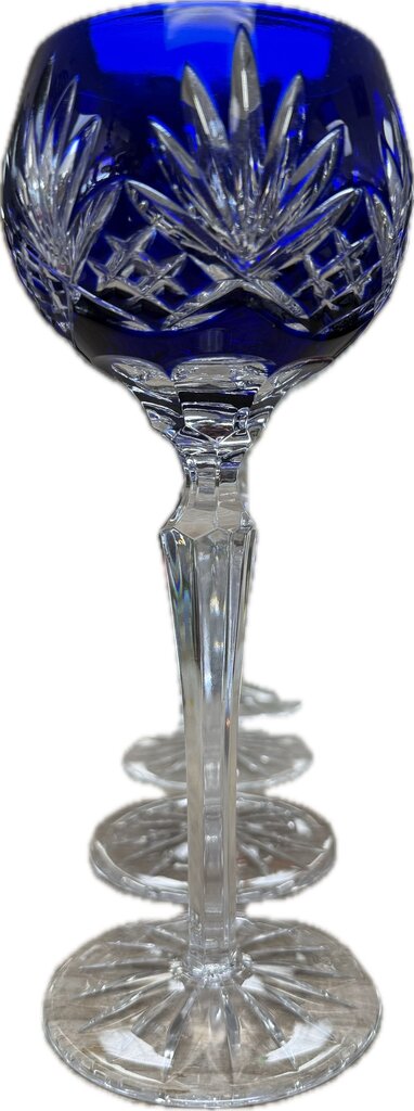 AJKA CAROLINE MULTICOLOR CRYSTAL CUT WINE GOBLETS SET OF 4
