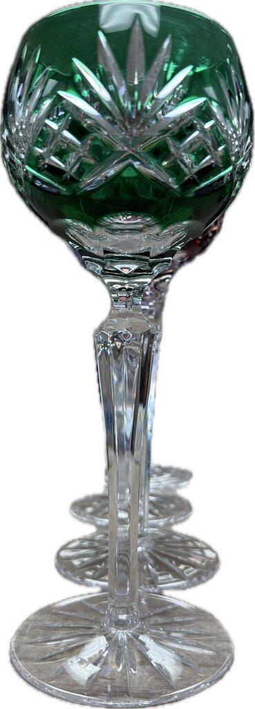 AJKA CAROLINE MULTICOLOR CRYSTAL CUT WINE GOBLETS SET OF 4