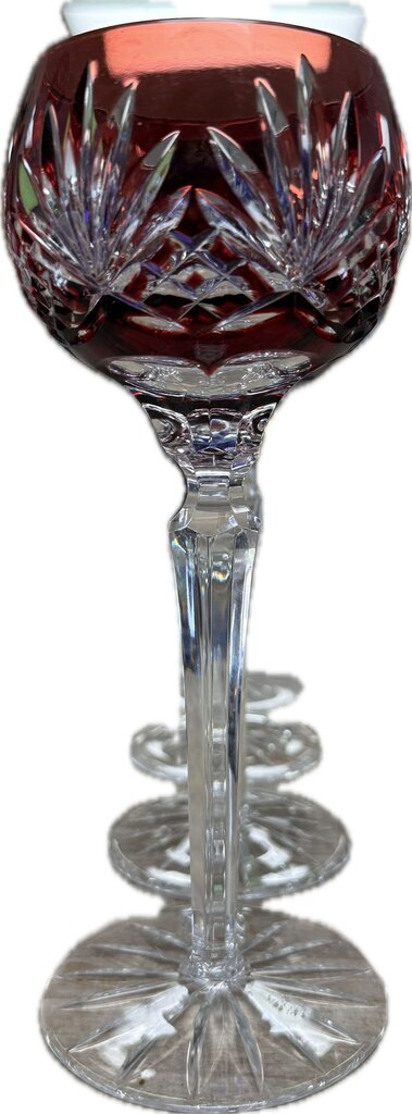 AJKA CAROLINE MULTICOLOR CRYSTAL CUT WINE GOBLETS SET OF 4