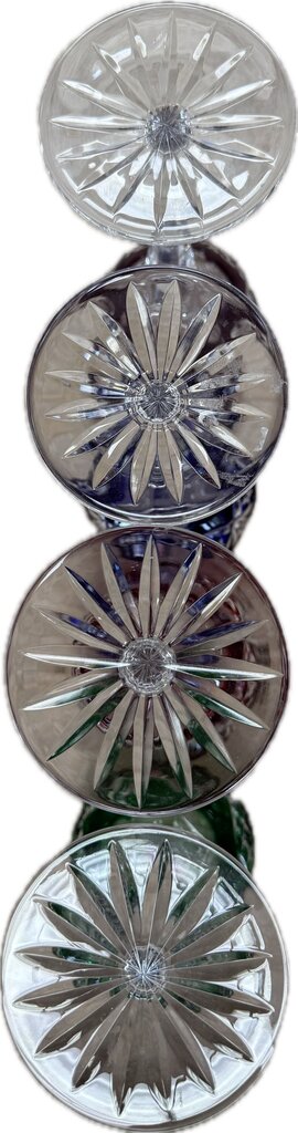 AJKA CAROLINE MULTICOLOR CRYSTAL CUT WINE GOBLETS SET OF 4