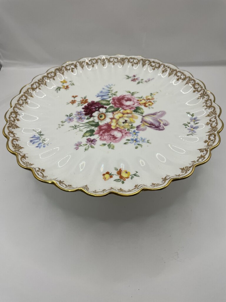 VINTAGE CROWN STAFFORDSHIRE ENGLAND CAKE PLATTER