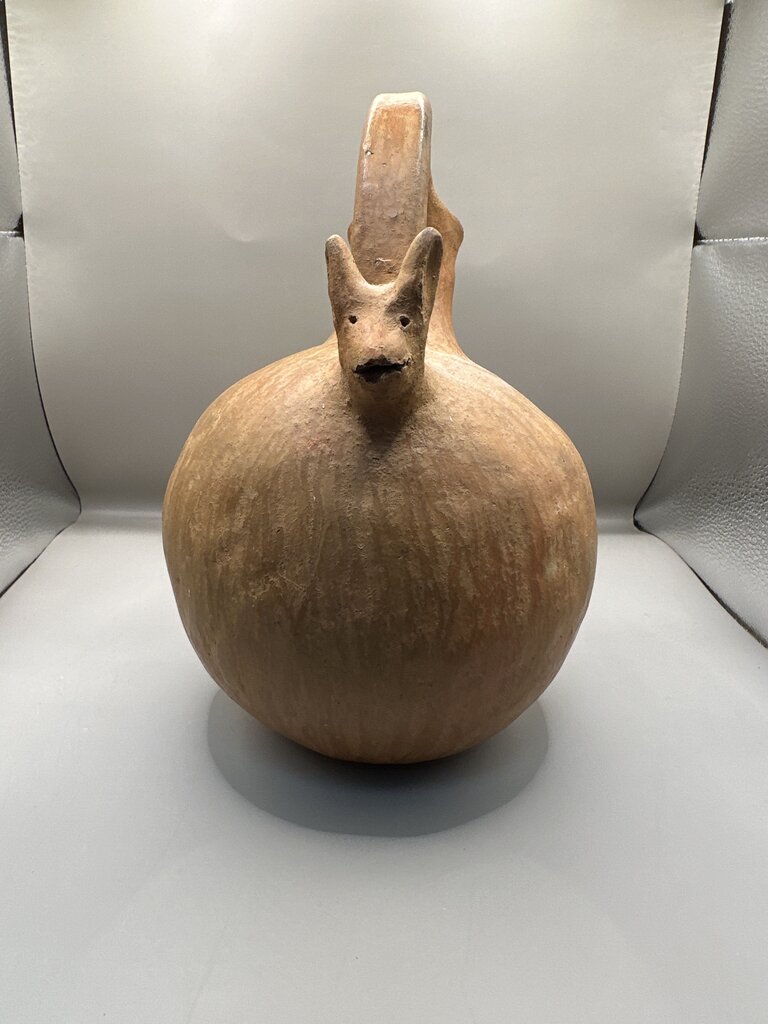 LARGE VINTAGE OAXACA GOAT RED CLAY JUG
