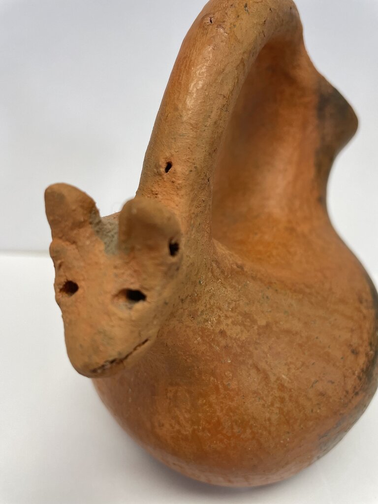 SMALL VINTAGE OAXACA GOAT RED CLAY JUG