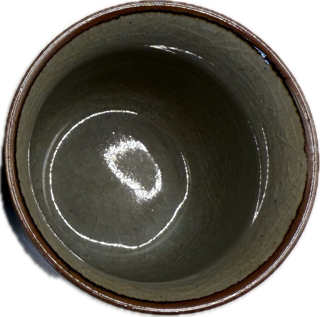 SILVER LEAF KUTANI YAKI YUNOMI TEA CUPS SET OF 2