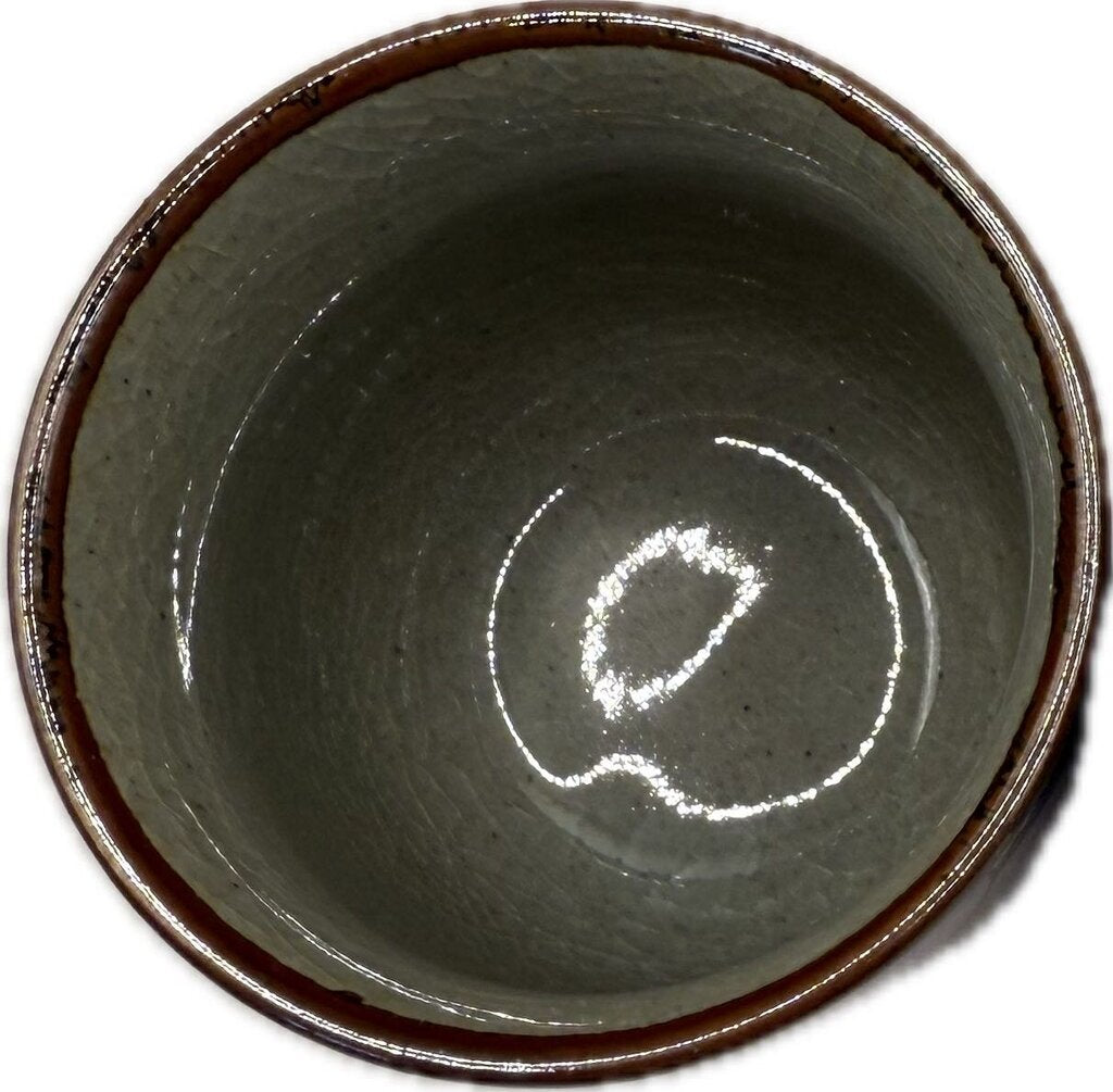 SILVER LEAF KUTANI YAKI YUNOMI TEA CUPS SET OF 2